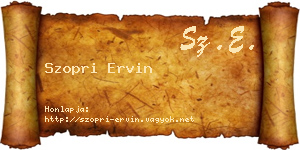 Szopri Ervin névjegykártya