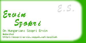 ervin szopri business card